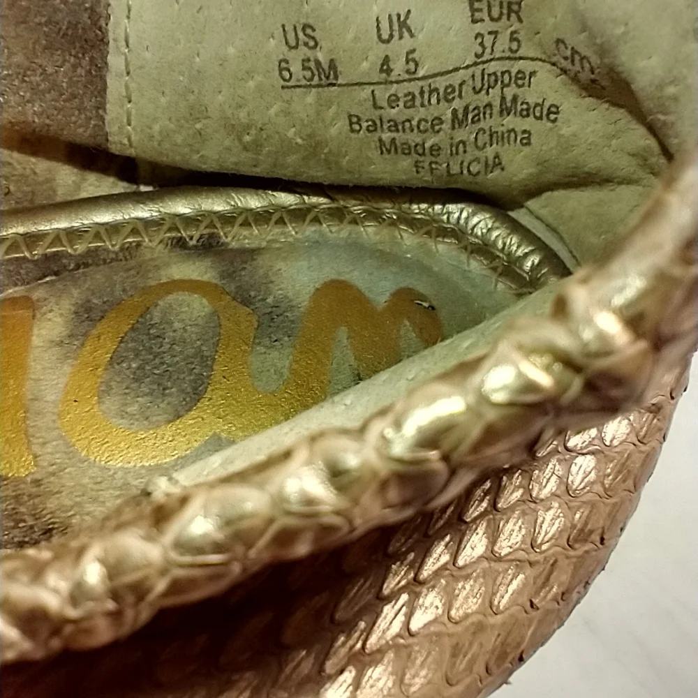 Sam Edelman Felicia Snake Print Rose Gold Ballet Flat Women's sz 6.5M.